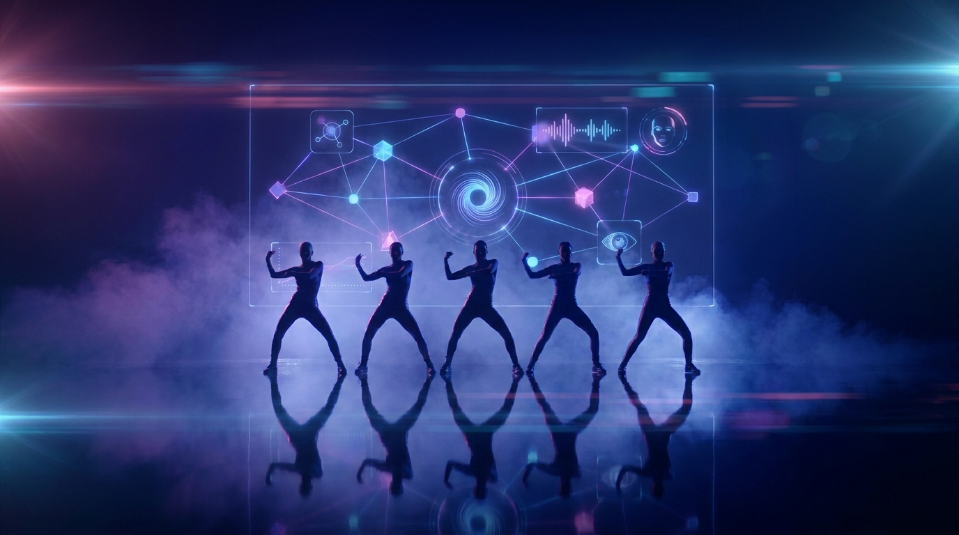 Multi-character pro AI video pipeline hero visualization