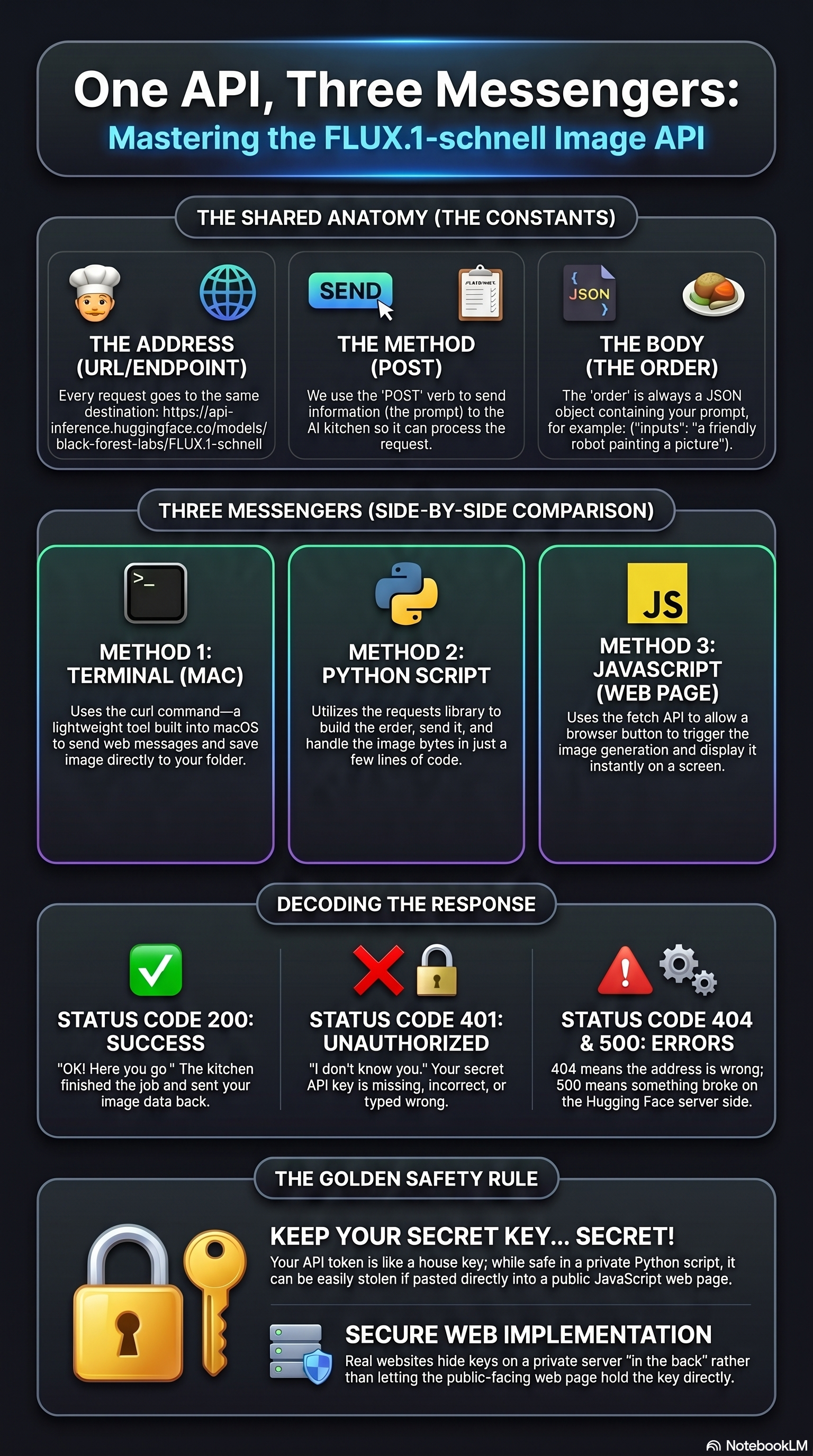 Infographic: Three ways to call the Hugging Face API