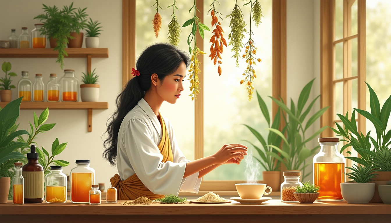 Illustration of herbal approach to infection treatment