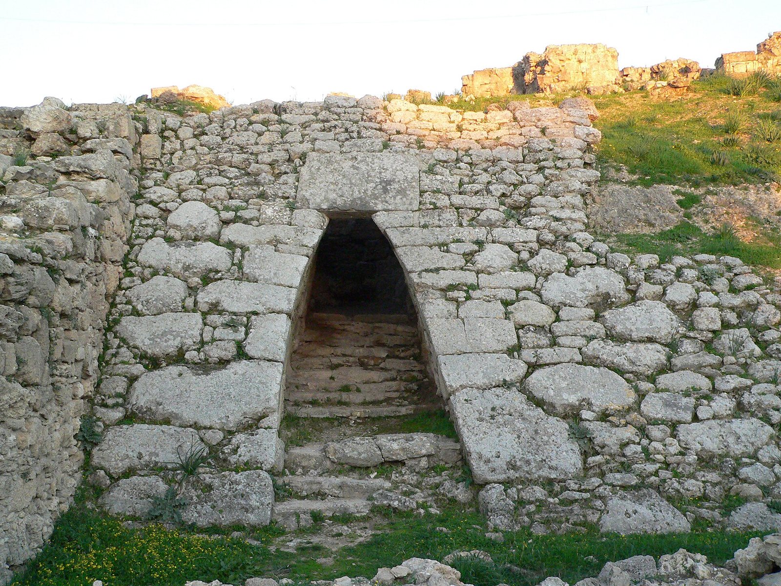 Stone entrance of the royal palace of Ugarit in Syria.