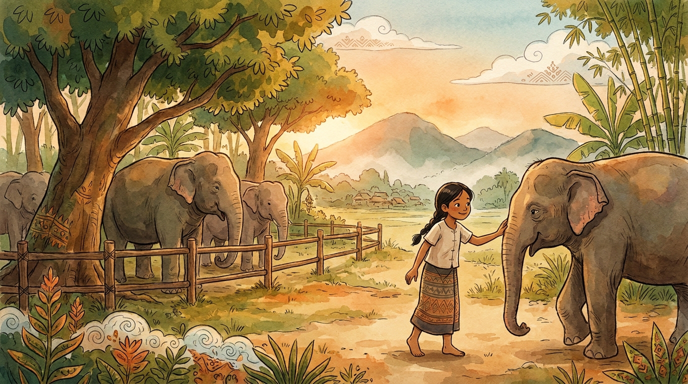 Mali visiting the elephant sanctuary