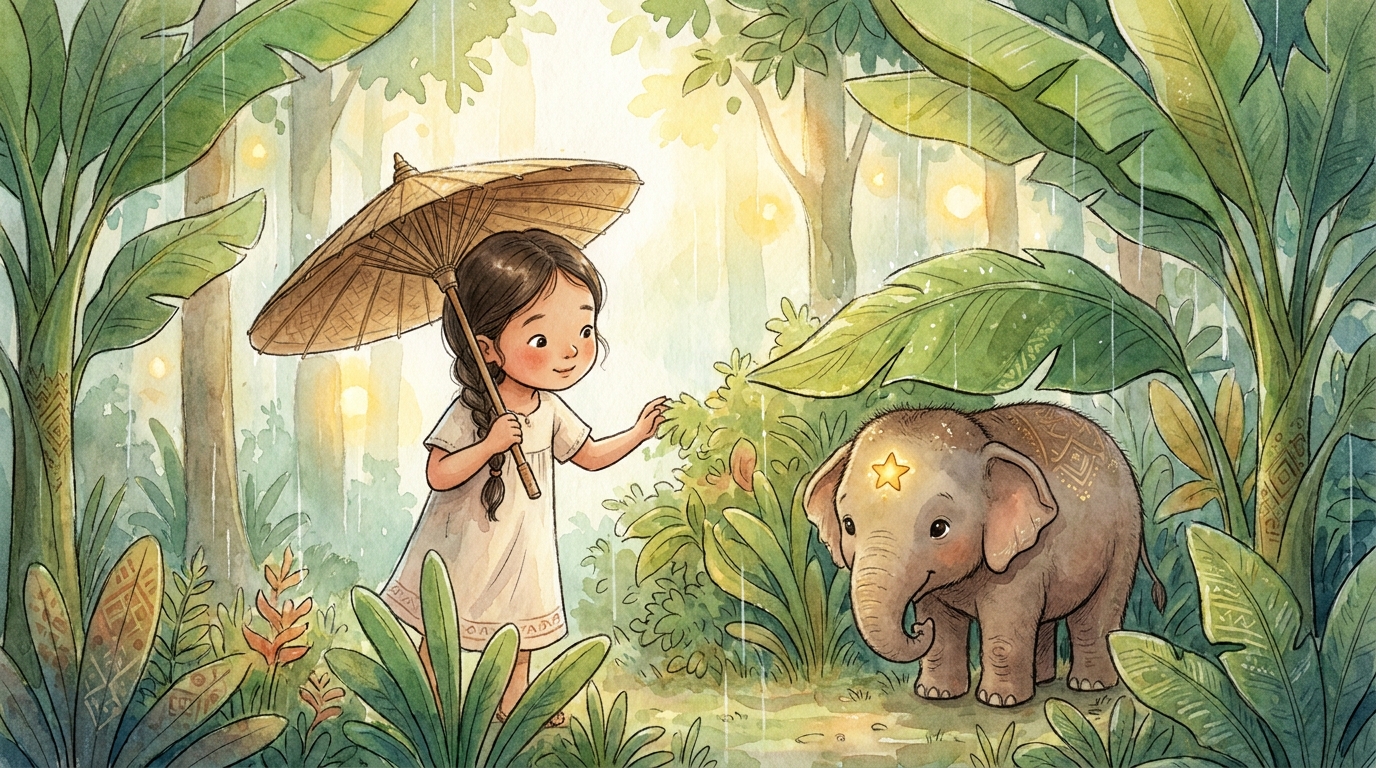 Mali discovers baby elephant Sawan in the rain